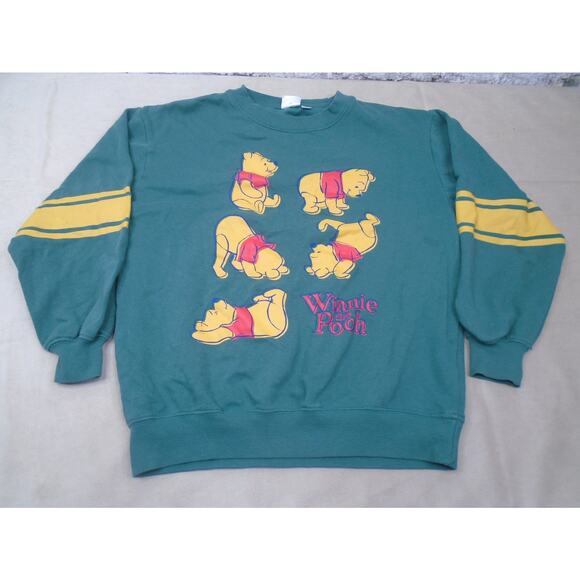 Disney Tops - Winnie The Pooh Womens Sweathsirt Crewneck Green Striped Size XS